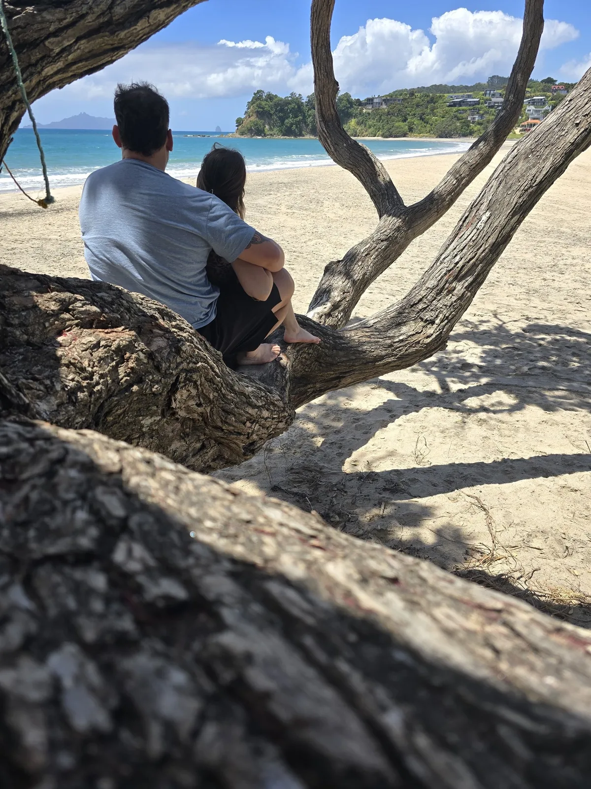 A quiet moment together by the beach