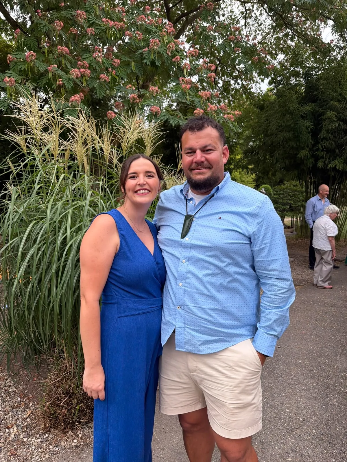 Standing together in a garden